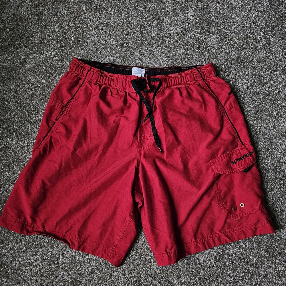 Speedo Red Swimwear with Black Trim
